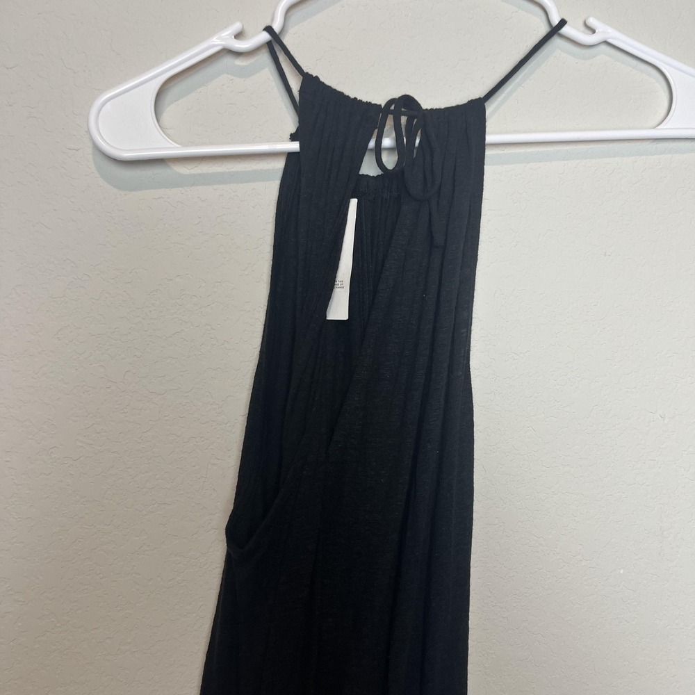 Ann Taylor LOFT Dress Womens S Black Halter Maxi Sundress Beach Jersey Casual - Picture 3 of 8